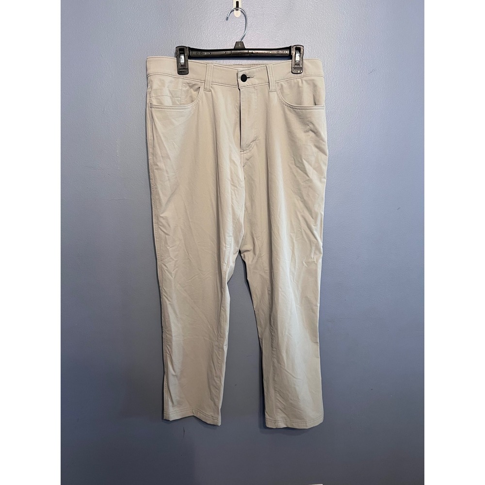 Haggar Sport Performance 5-Pocket Straight Fit Men's Pants 34x29 Light Gray